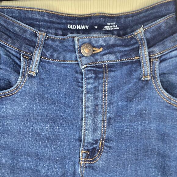 Old Navy 12 Rockstar Super Skinny Mid Rise Jeans - Picture 5 of 7